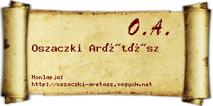 Oszaczki Arétász névjegykártya